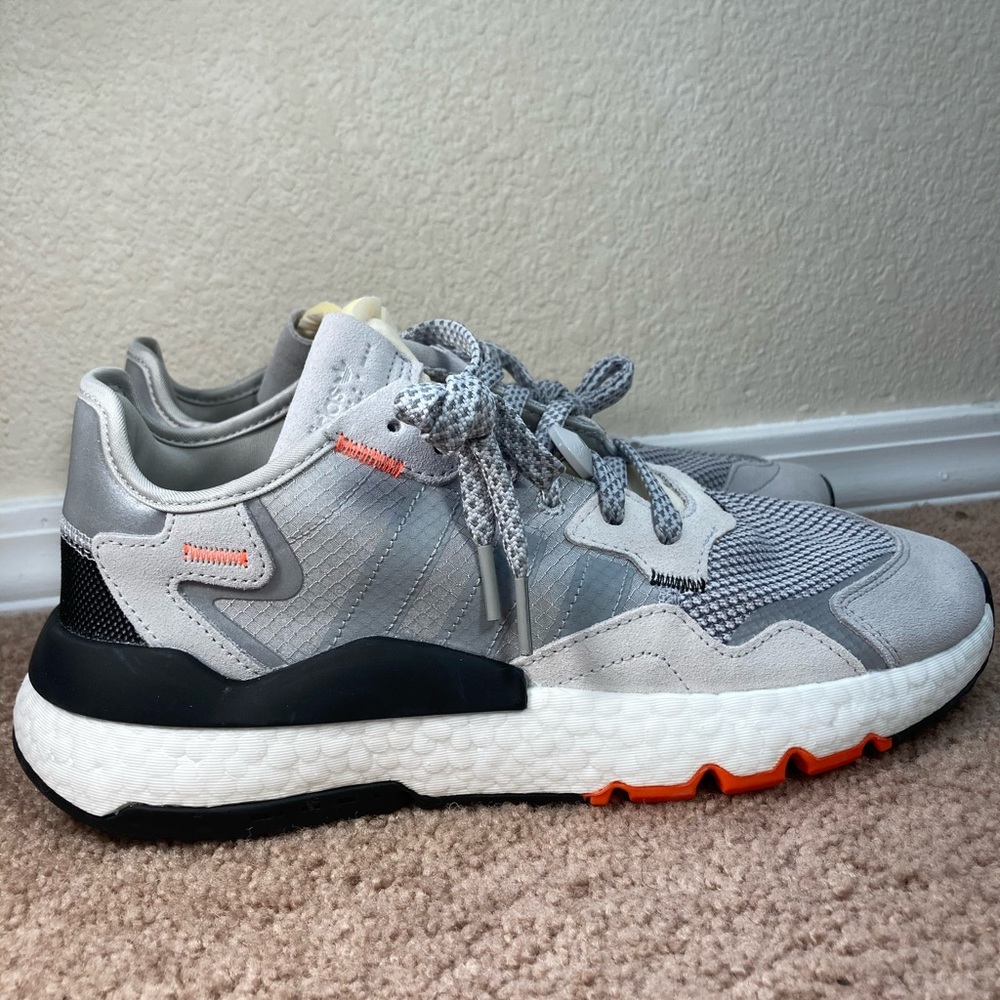 NEW Adidas Nite Jogger Silver Orange Men's Sz 9.5 - Picture 3 of 7